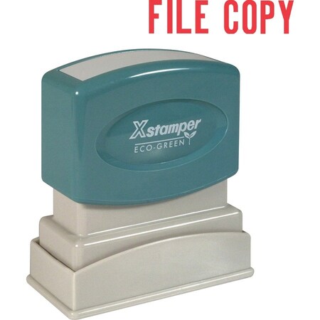 Xstamper "File Copy" Pre-inked Stamp, 1/2"x1-5/8", Red Ink XST1071